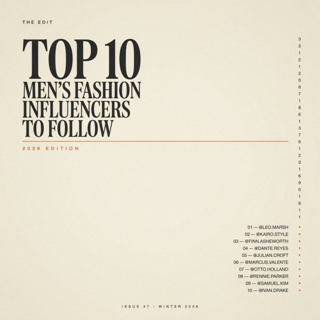 Top 10 Men’s Fashion Influencers to Follow in 2026